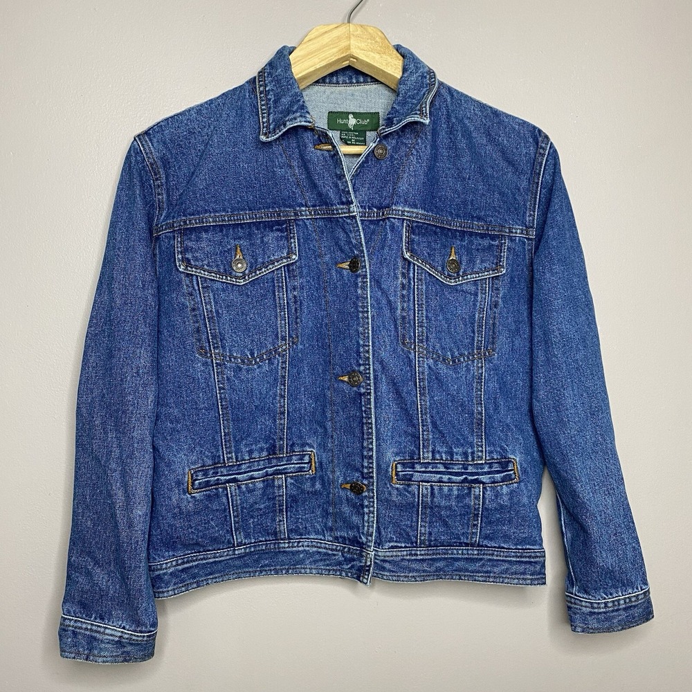 Vintage‎ Hunt Club Denim Blue Jean Jacket Women Size M